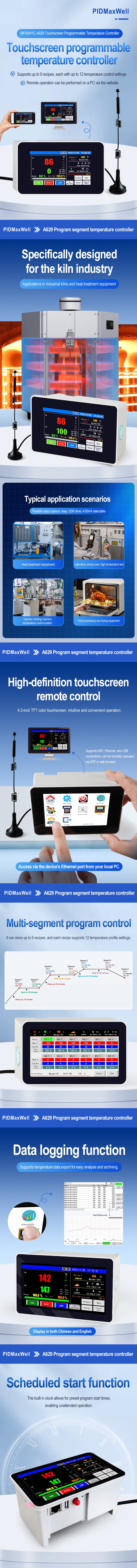 Touch screen ramp and soak controller